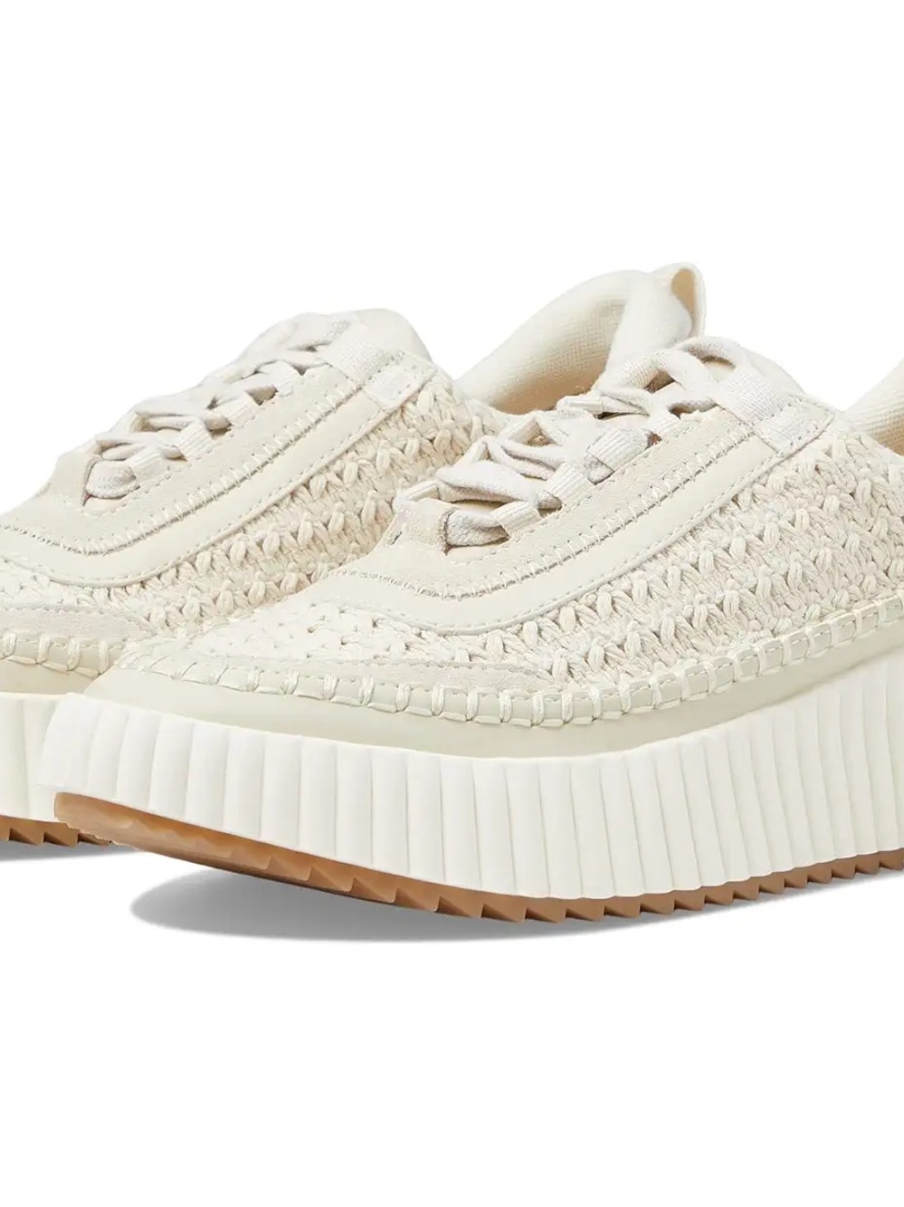 Dolce Vita Cream Woven Platform Sneakers